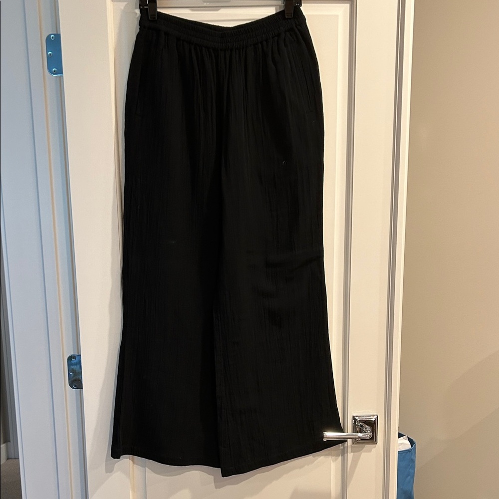 Elegant Black Gauze Swim Coverup Pants